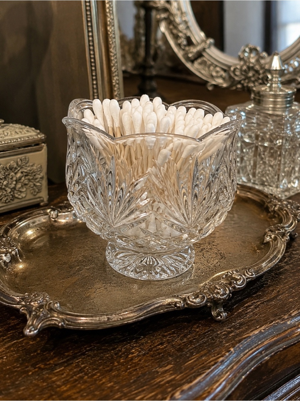 Noritake "Hampton Hall" Lead Crystal votive candle holder / small cachepot